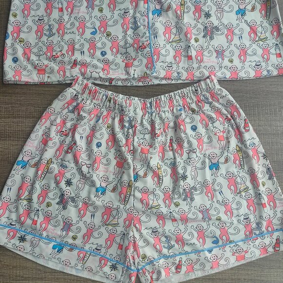 Roller Rabbit Lovely Monkey Pajamas Set - Picture 3 of 7